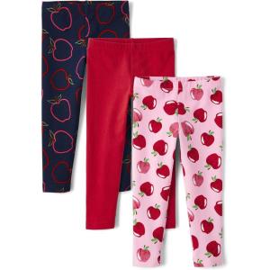 imageThe Childrens Place Baby Girls and Toddler Printed Leggings MultipacksApples 3pack