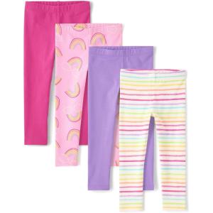 imageThe Childrens Place Baby Girls and Toddler Printed Leggings MultipacksRainbowsPurpleStripePink 4pack
