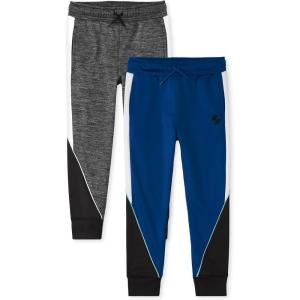 imageThe Childrens Place Boys Active Jogger PantsBlueGrey Colorblock 2pack