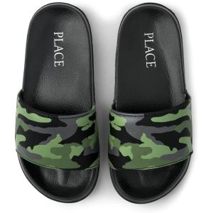 imageThe Childrens Place Boys Everyday Slip on Slide SandalsGlow Camo