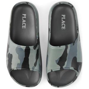 imageThe Childrens Place Boys Everyday Slip on Slide SandalsGrey Camo