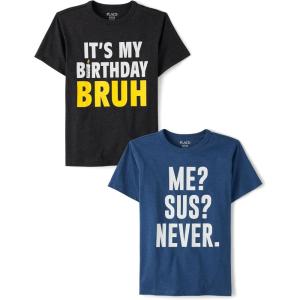 imageThe Childrens Place Boys Gamer Short Sleeve Graphic TShirtsmultipacksBday BruhMe Sus Never 2pack