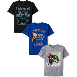 imageThe Childrens Place Boys Gamer Short Sleeve Graphic TShirtsmultipacksControllersGamingBest Life