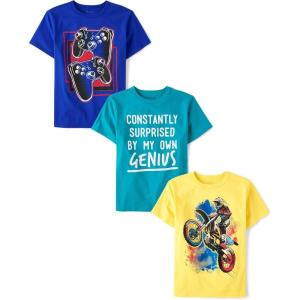 imageThe Childrens Place Boys Gamer Short Sleeve Graphic TShirtsmultipacksControllersGeniusBiker