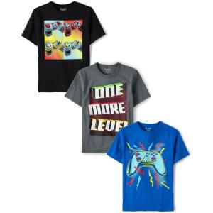 imageThe Childrens Place Boys Gamer Short Sleeve Graphic TShirtsmultipacksGaming ControllerOne More Level