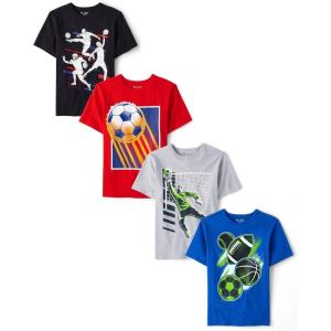 imageThe Childrens Place Boys Sports Short Sleeve Graphic TShirts MultipacksMultisports 4pack