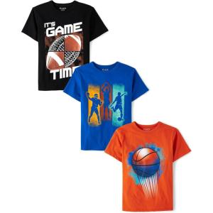 imageThe Childrens Place Boys Sports Short Sleeve Graphic TShirts MultipacksSports 3pack