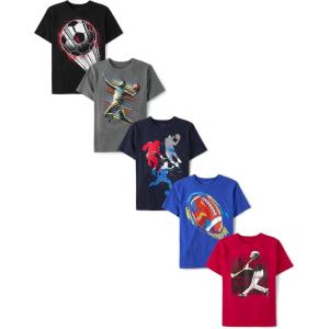 imageThe Childrens Place Boys Sports Short Sleeve Graphic TShirts MultipacksSports 5pack