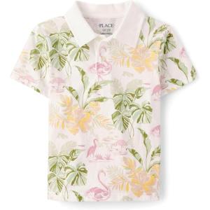 imageThe Childrens Place Boys Uniform Short Sleeve Pique PoloHawaiian White