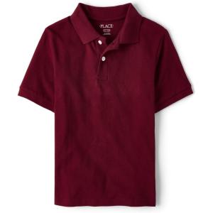 imageThe Childrens Place Boys Uniform Short Sleeve Pique PoloRedwood