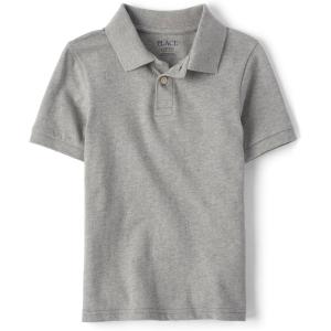 imageThe Childrens Place Boys Uniform Short Sleeve Pique PoloSmoke