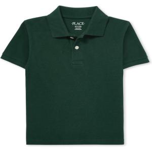 imageThe Childrens Place Boys Uniform Short Sleeve Pique PoloSpruce Green Single