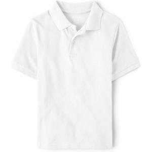 imageThe Childrens Place Boys Uniform Short Sleeve Pique PoloWhite Single