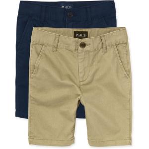 imageThe Childrens Place Stretch Chino ShortsFlaxNew Navy 2pack
