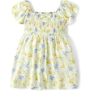 imageThe Childrens Place and Toddler Short Sleeve Casual DressesWildflower White Flutter Sleeve