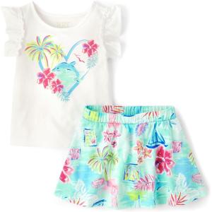 imageThe Childrens Place babygirls And Toddler Sleeveless Tank Top and Skort 2 Piece Outfit SetCosmos