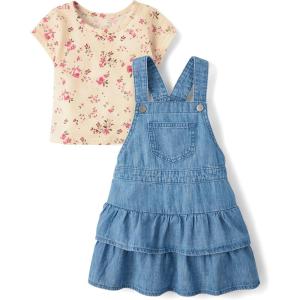 imageThe Childrens PlaceBaby Girlsand Toddler Long Sleeve Top and Skirtall Dress SetPeak Wash12 Months18 Months