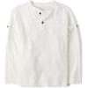 imageThe Childrens Place Boys Long Sleeve Rolled Cuff Henley ShirtBunnys Tail White