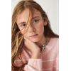 imageThe Childrens Place Girls Long Sleeve Crew Neck Pullover SweaterFuzzy Pink Stripe