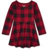 imageThe Childrens Place Girls Short Sleeve Dressy DressClassic Red Bufflo Plaid Single