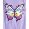 imageThe Childrens Place Girls Short Sleeve Graphic T ShirtButterflyRainbow HeartHappy