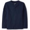imageThe Childrens Place Boys Long Sleeve Rolled Cuff Henley ShirtTidal Blue