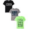imageThe Childrens Place Boys SchoolLearning Short Sleeve Graphic TShirts3 PackRizzGeniusBig Brain
