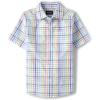 imageThe Childrens Place Boys and Toddler Boys Short Sleeve Button Down ShirtMulti Color Plaid