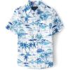 imageThe Childrens Place Boys and Toddler Boys Short Sleeve Button Down ShirtOut to Sea White