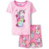 imageThe Childrens Place Girls 100 Cotton Sleeve Top and Shorts 2 Piece Pajama SetUnicorn Shake