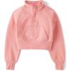 imageThe Childrens Place Girls Fleece Quarter Zip Hooded SweatshirtPink Kiss