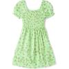imageThe Childrens Place Girls Short Sleeve Smocked Summer DressesGreen Floral