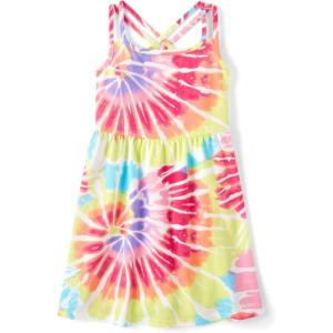 imageThe Childrens Place BabyGirls Sleeveless Strappy Back Summer DressesCasual DressPink Tye Dye Swirl