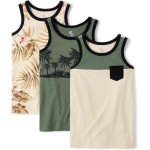 imageThe Childrens Place Boys Sleeveless Tank Top ShirtTropical 3pack