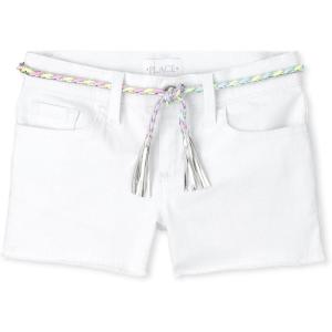 imageThe Childrens Place Denim Shortie ShortsWhite Belted