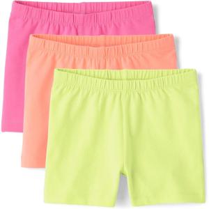 imageThe Childrens Place Girls Cartwheel ShortsMagentaFrench RoseNeon Yellow 3pack