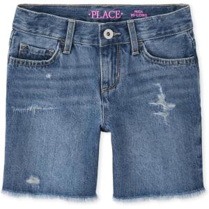 imageThe Childrens Place Girls Denim Midi ShortsMya Wash Single