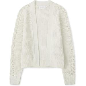 imageThe Childrens Place Girls Long Sleeve Open Front Knit CardiganSnow
