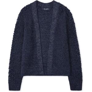 imageThe Childrens Place Girls Long Sleeve Open Front Knit CardiganTidal