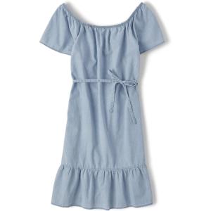 imageThe Childrens Place Girls Short Sleeve Dressy DressChambray