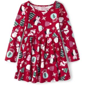 imageThe Childrens Place Girls Short Sleeve Dressy DressHoliday Joy