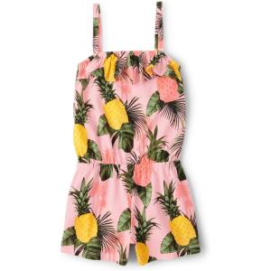 imageThe Childrens Place Girls Sleeveless Summer RomperPink Sea Salt