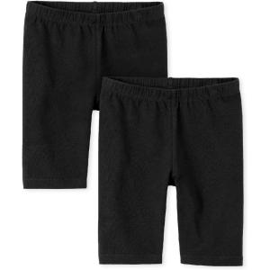 imageThe Childrens Place Girls Solid Bike ShortsBlack 2pack