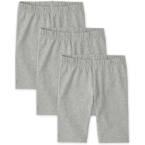 imageThe Childrens Place Girls Solid Bike ShortsHeather Gray 3pack