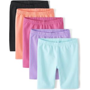 imageThe Childrens Place Girls Solid Bike ShortsMulti Color 5pack