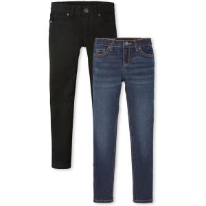 imageThe Childrens Place Girls Super Skinny JeansDark TwilightBlack 2pack
