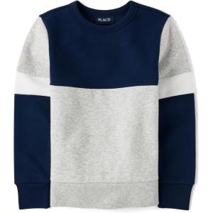 imageThe Childrens Place Long Sleeve Crew Neck Pullover SweatshirtTidal Colorblock