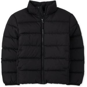 imageThe Childrens Place boys Medium Weight Puffer Jacket Wind WaterresistantOnyx