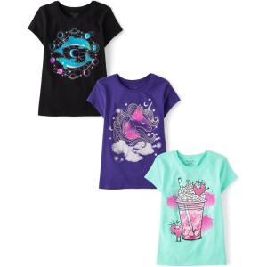 imageThe Childrens PlaceGirlsAll Holidays Short Sleeve Graphic TShirtsMultipacksEarth Day 3PackXSmall