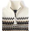 imageThe Childrens Place Boys Long Sleeve Quarter Zip Pullover SweaterBlack Fairisle